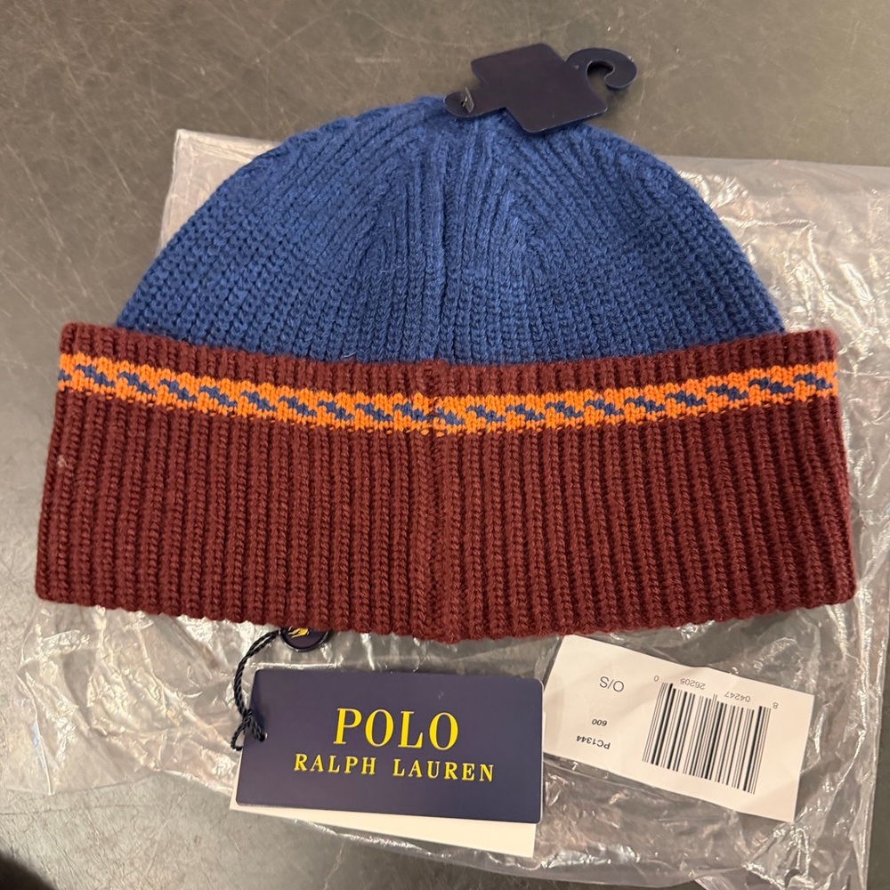 Polo Ralph Lauren Expedition Patch Beanie | Red Multi, OS, $88.00 MSRP, - Picture 7 of 12